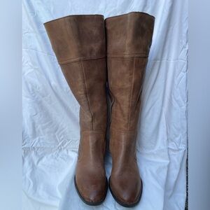 Born “Fannar” Tan Leather Knee-High Boots